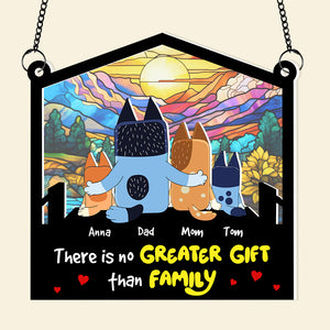 Personalized Gifts For Family Suncatcher Ornament 01NADT310724 Cartoon Dog Sitting Together-Homacus