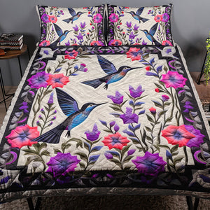 Birds and Flowers Quilt Bed Set 03qnqn301024-Homacus