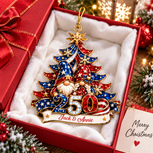 Lovely Gnome Couple Acrylic Ornament - Personalized Christmas Gifts For Couples 06naqn150926
