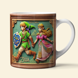 Personalized Gift For Game Loving Couple White Mug, Adventurer & His Princess 04QHDT231224-Homacus