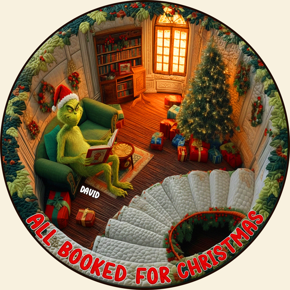 Personalized Gifts For Book Lovers Christmas Quilted Round Mat 03pgtn181025-Homacus