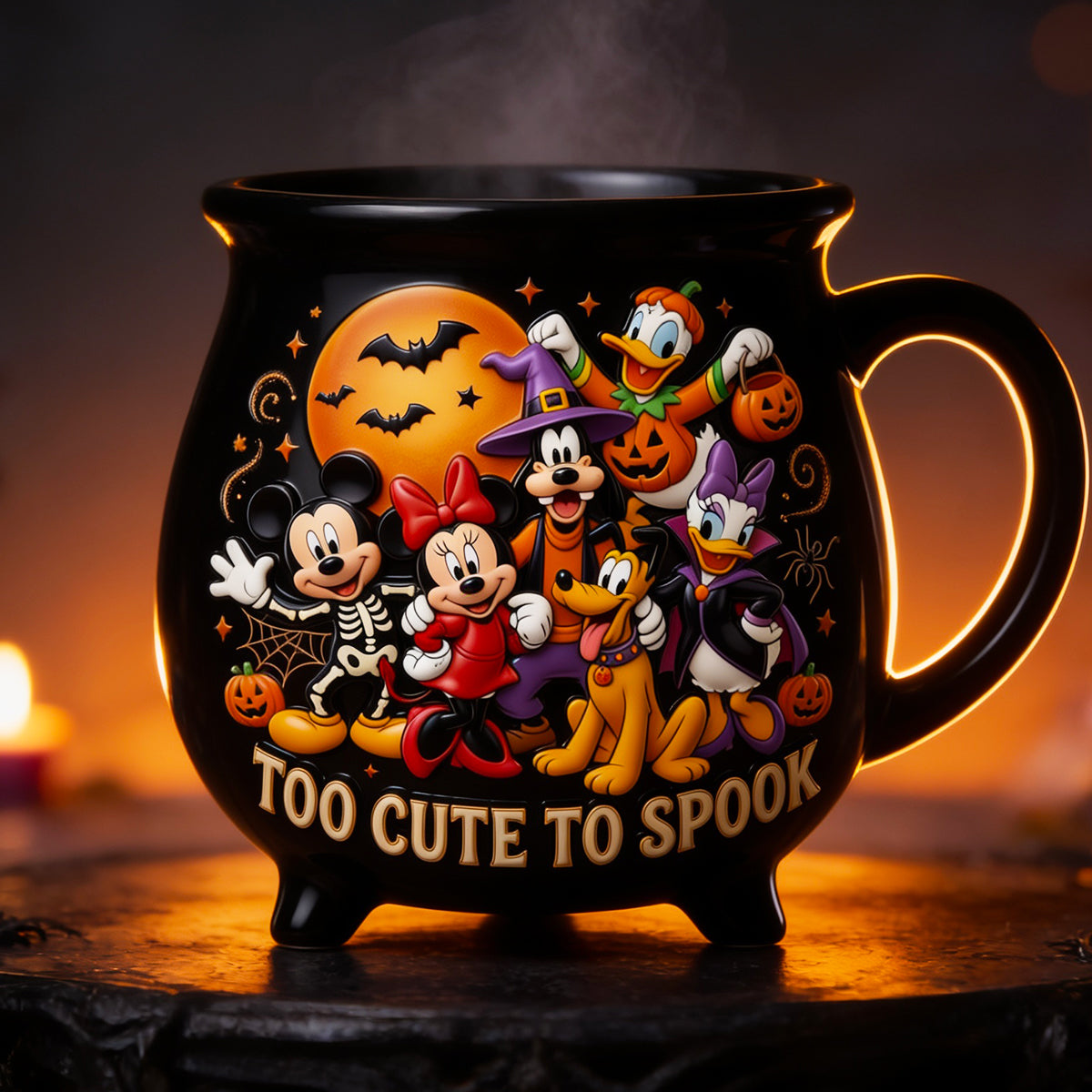Cute Halloween Night Ceramic Cauldron Mug - Personalized Halloween Gifts 03pgdt220826