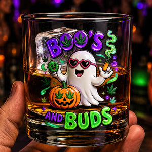 Stoner Boo Round Glass - Personalized Halloween Gifts 04TODT170826-Homacus