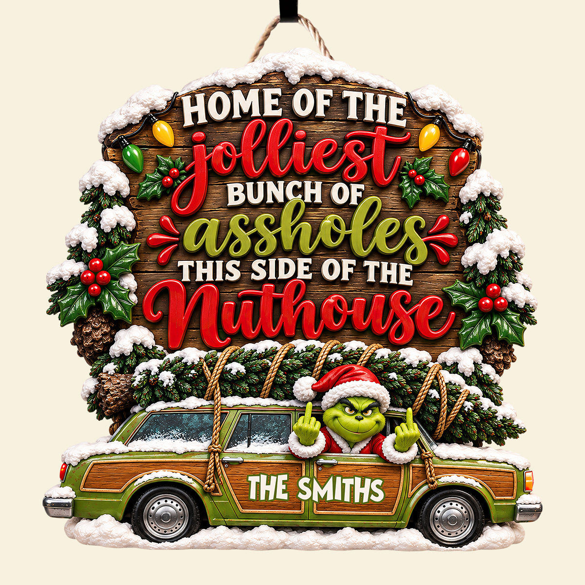 Home Of The Jolliest Acrylic Sign - Personalized Christmas Gifts For Family 08nadt161026-Homacus