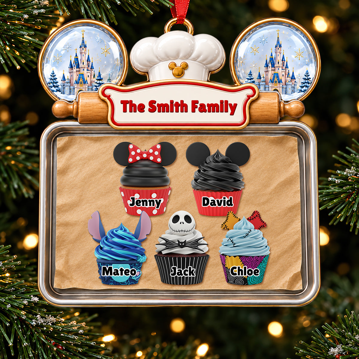 Sweet Family Christmas Cupcakes Ornament - Personalized Gifts For Family 03OHDT080926-Homacus