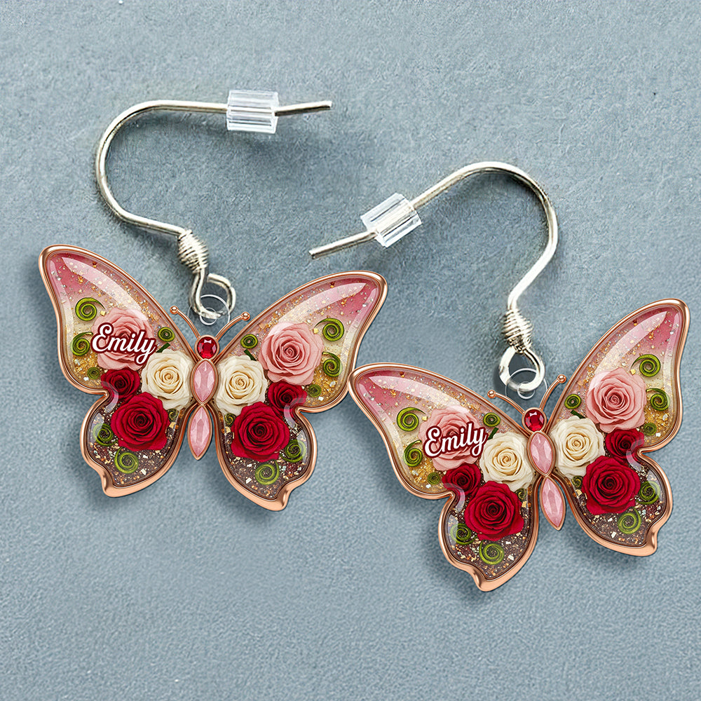 Birth Month Flower Butterfly Acrylic Earrings – Personalized Gifts for Her 04naqn130625-Homacus
