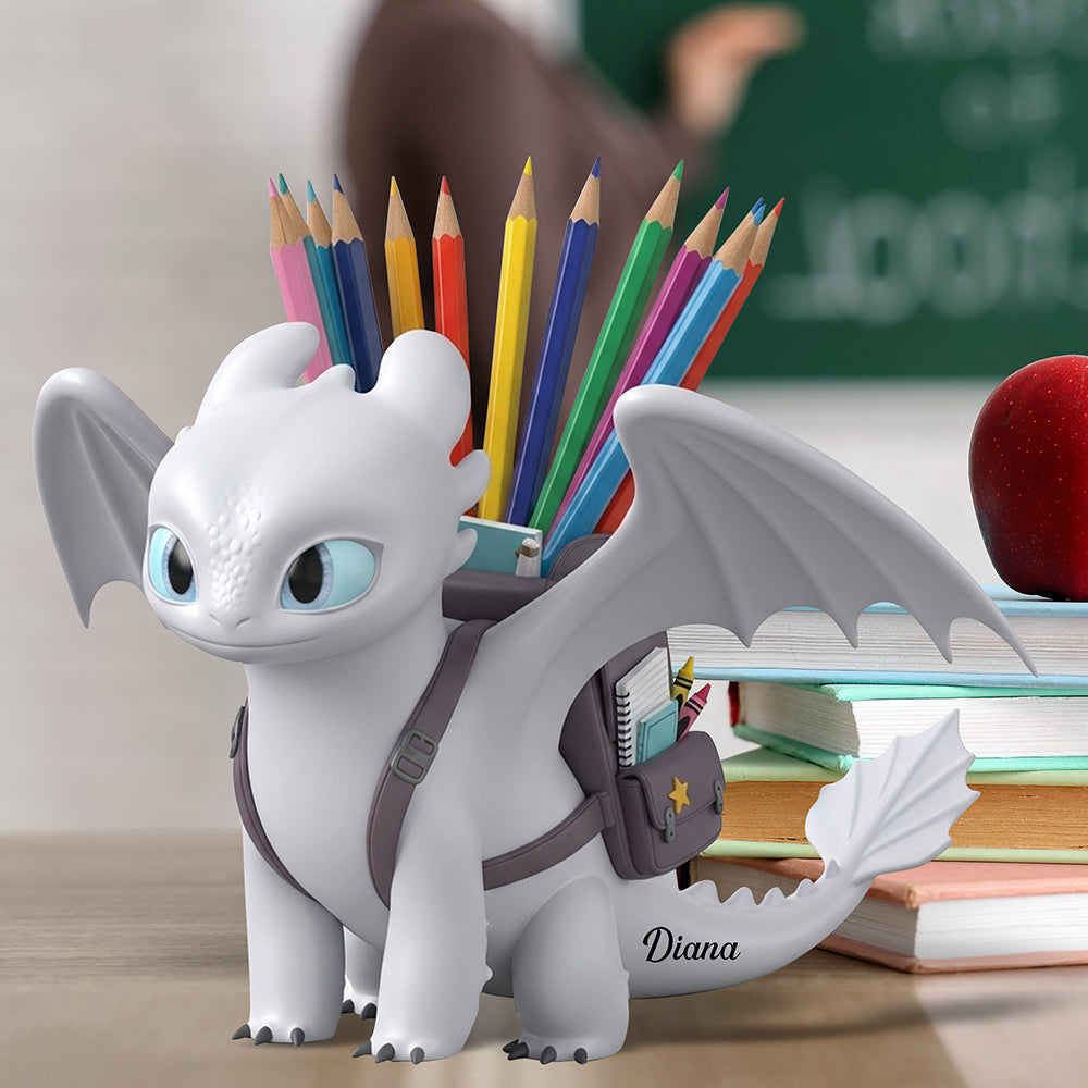 Mythical Creature Wooden Pen Holder – Personalized Gifts For Fantasy Fans 01tgqn290725-Homacus