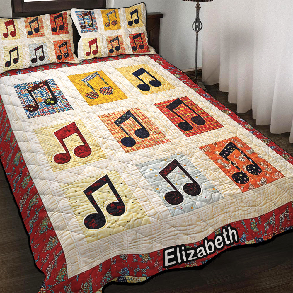 Personalized Gift For Music Lovers Quilt Bedding Set Charming Musical Notes 02QNQN311224-Homacus