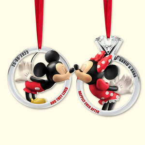 Personalized Gifts For Couple Matching Ornament Kissing Mouses in Christmas Rings-Homacus