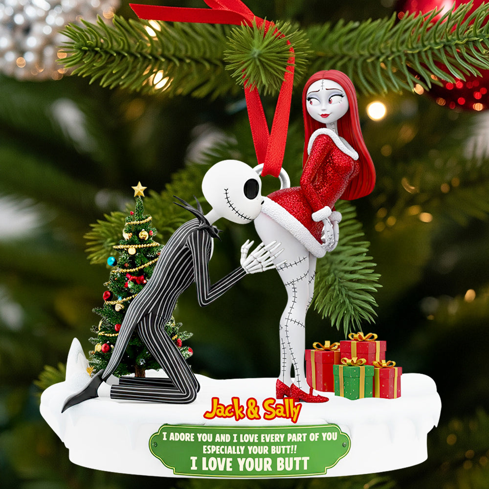Naughty Skeleton Couple Christmas Ornament - Personalized Gifts For Couple 03ohdt110925-Homacus