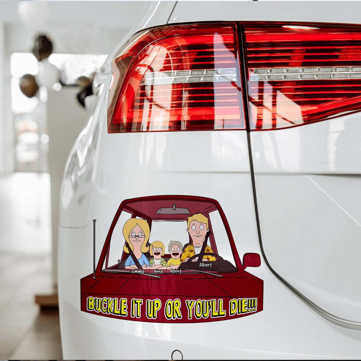 Personalized Gifts For Family Car Decal, Buckle It Up Reminder 01KALU140325HG-Homacus