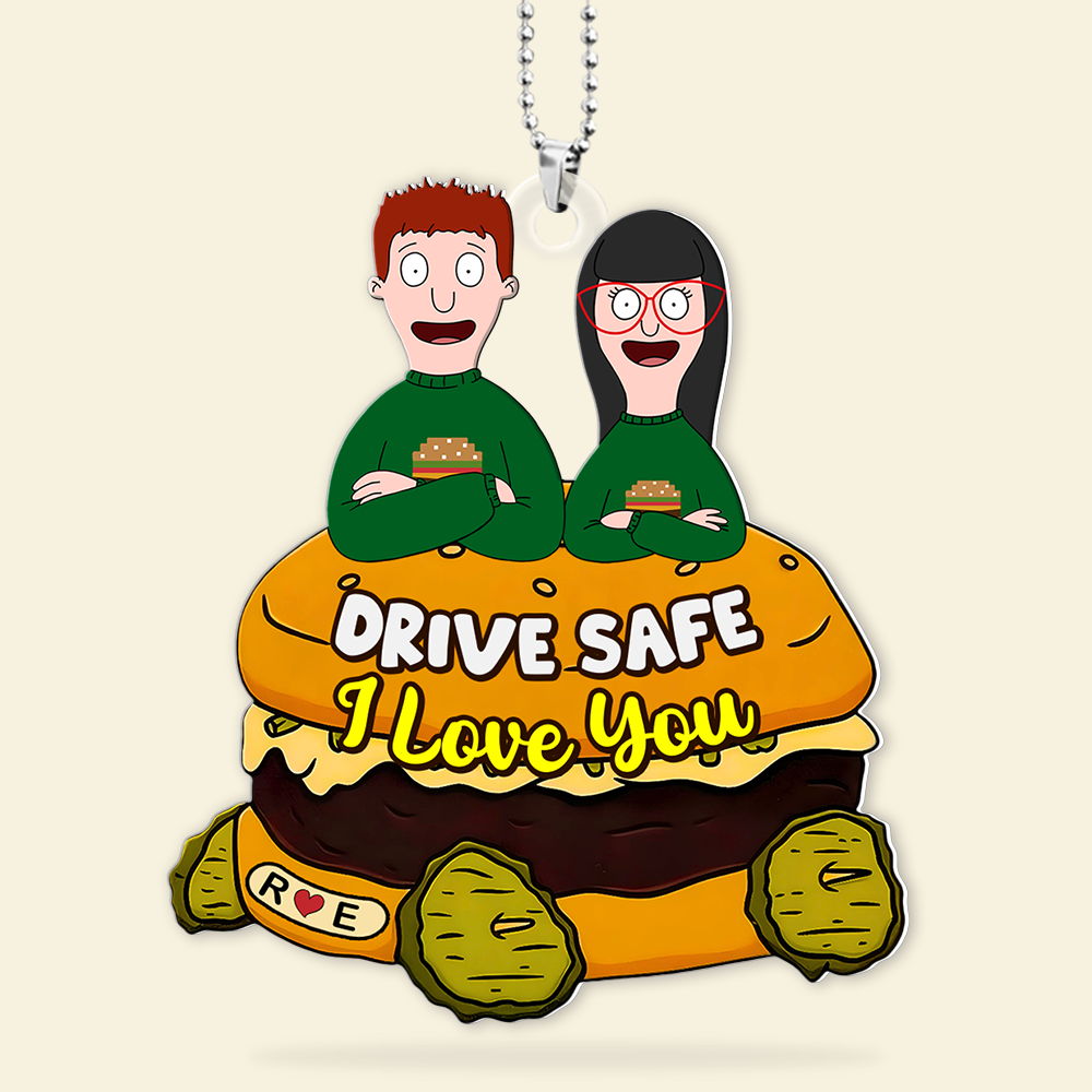 Funny Burger Couple Ornament - Personalized Christmas Car Ornament 05tgpu080125hg-Homacus
