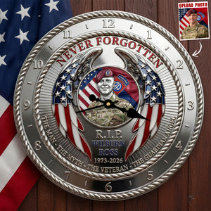 Veteran In Heaven Wall Clock - Personalized Keepsake To Remember Lost Veteran 04QHDT200126-Homacus