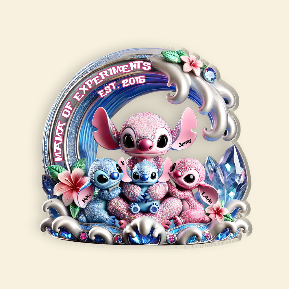 Personalized Gifts For Mom Custom Shaped Acrylic Plaque, Adorable Blue Aliens-Homacus