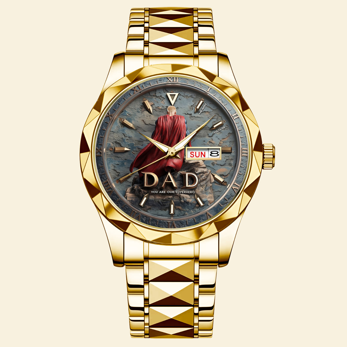 Proud Grandpa Men's Watch Personalized Gifts for Dad 03TGDT290725-Homacus