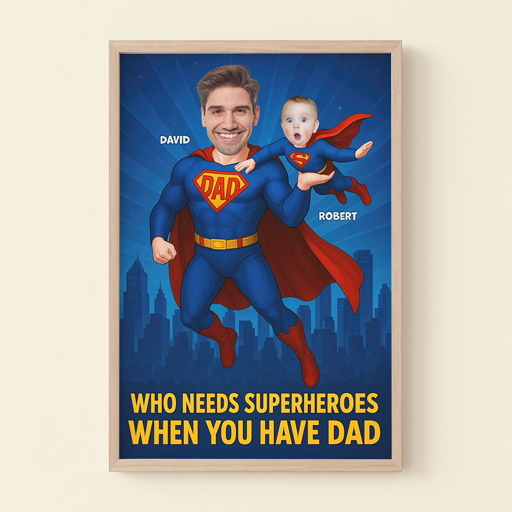Super Dad Canvas Print - Custom Photo Gifts For Dad 02topu210525-Homacus