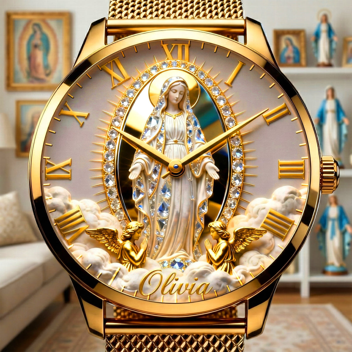 Virgin Mary Mesh Strap Quartz Watch – Personalized Gifts For Christian 04tgqn090126-Homacus