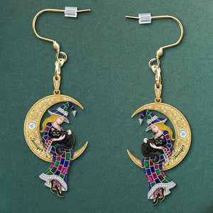 Black Cat & Witch Acrylic Earrings – Personalized Gifts For Witch Lovers 03naqn110725-Homacus