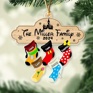 Christmas Family Socks - Personalized Stocking Ornament-Homacus