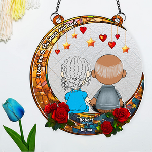 Personalized Gifts For Couple Suncatcher Ornament Cartoon Couple 01xqpu051224hg-Homacus