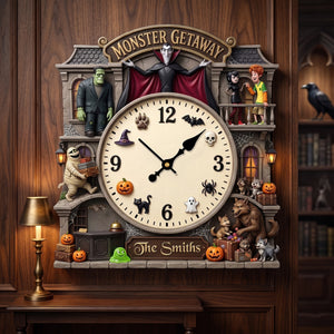 Conjuring Mansion Hanging Wall Clock - Personalized Halloween Gifts 01haqn100826-Homacus