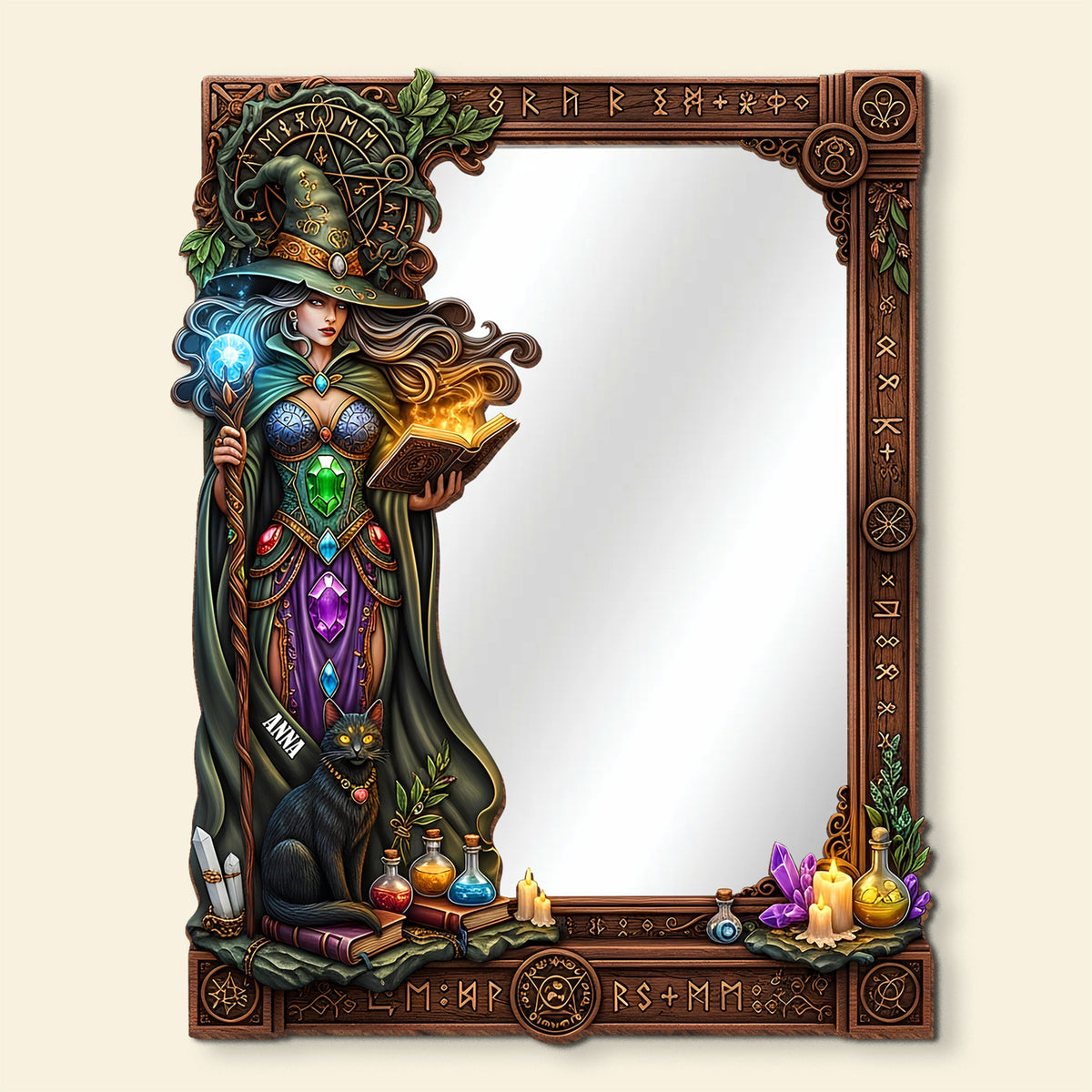 Mysterious Wall Hanging Mirror Personalized Gifts For Witch Lovers 02totn010825-Homacus