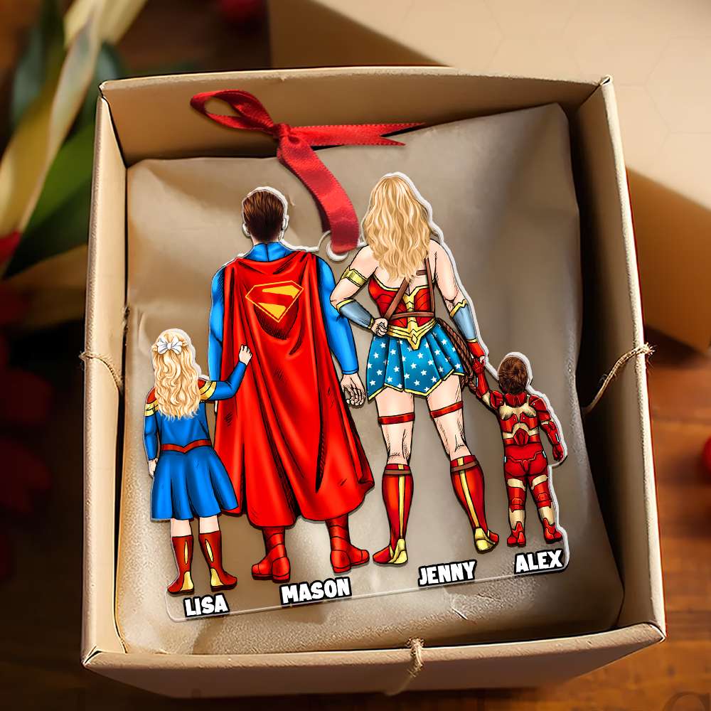 Personalized Gift For Family Christmas Ornament Hero Family 02HUMH231124PA-Homacus