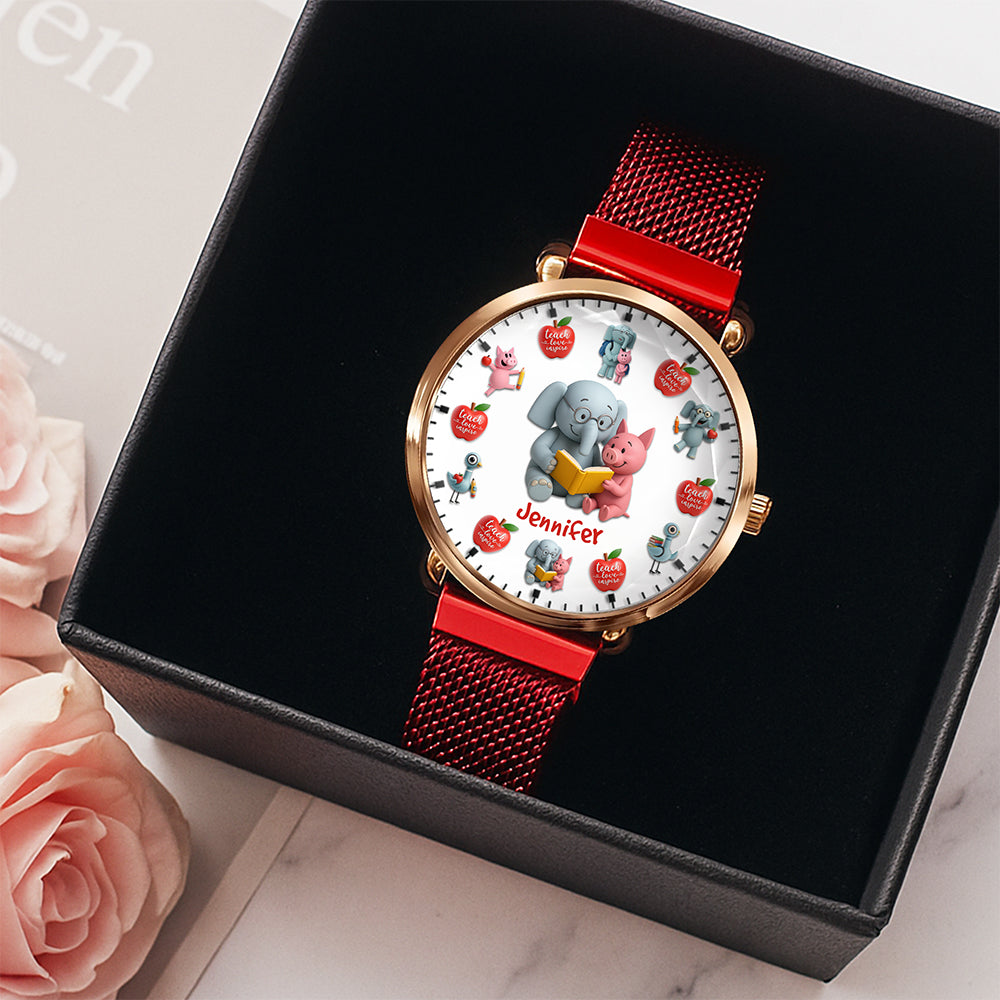 Teacher Love Inspire Mesh Strap Quartz Watch - Personalized Gifts For Teacher 03naqn160725-Homacus