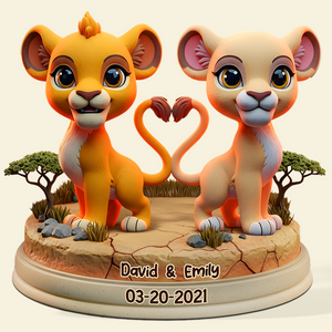 Lion Couple Acrylic Plaque - Personalized Gifts For Couple 04TOPU190625-Homacus