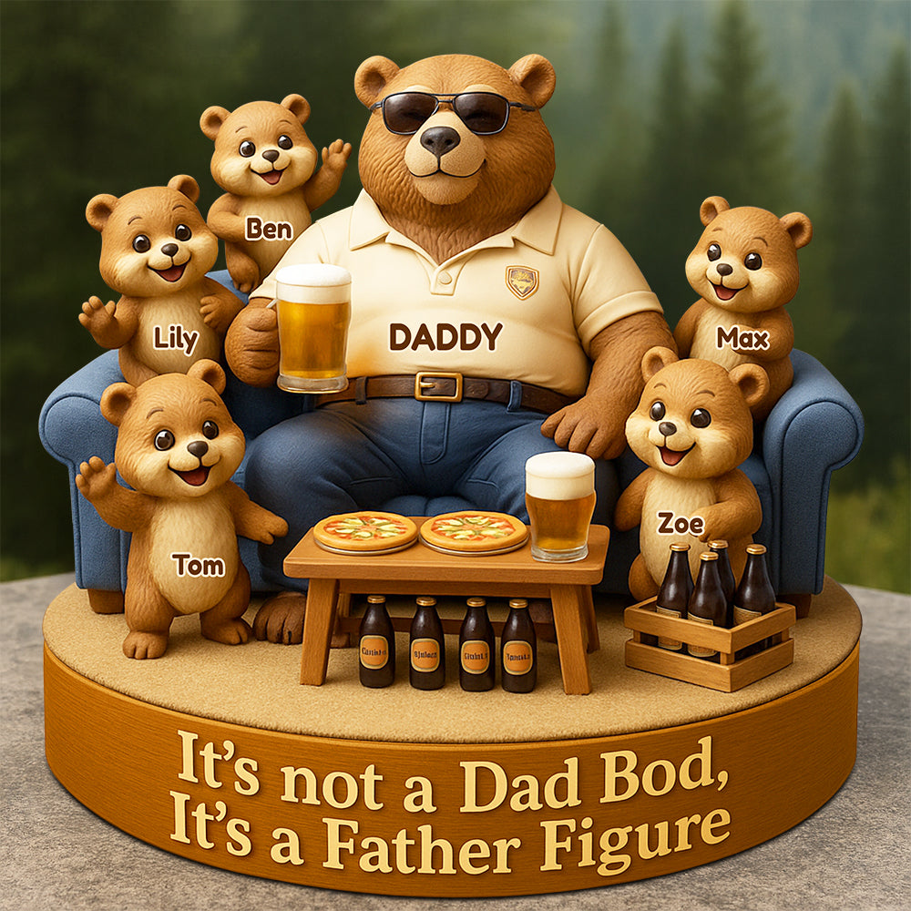 Bear Dad Bod Acrylic Plaque Personalized Gifts For Dad 03TODT010524-Homacus