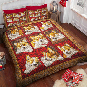 Corgi Dog Christmas Quilt Bed Set Gifts For Dog Lovers 04HUDT051124-Homacus