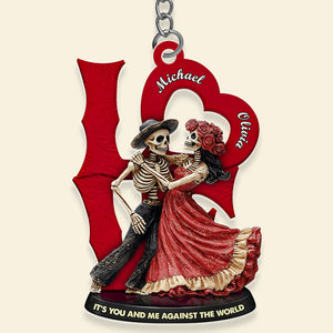 Personalized Gifts For Skull Couple Keychain 02OHDT070125-Homacus