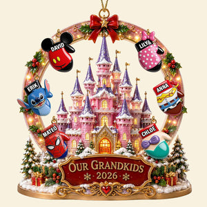 Magical Castle Grandkids Acrylic Ornament - Personalized Christmas Gift For Grandparents 02NADT280826-Homacus