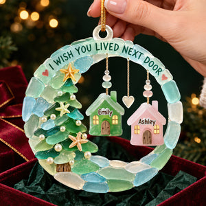 Besties House Seaglass Acrylic Ornament - Personalized Christmas Gifts 01nadt211026