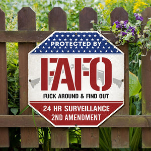 Property Metal Sign For 2nd Supporter, Protected By FAFO Surveillance 05qhqn050824-Homacus