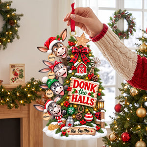 Clumsy Donkey Christmas Tree Ornament, Personalized Gifts For Family 04QHTN040926