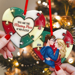 Personalized Gifts For Couple Heart Ceramic Ornament 04OHMH301024PA-Homacus