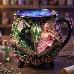 Enchanted Pink And Green Ceramic Cauldron Mug - Personalized Gifts For Halloween 03haqn190826