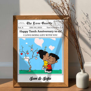 Personalized Gifts For Couples Canvas Happy Anniversary Newspaper 01TGMH191224HG-Homacus