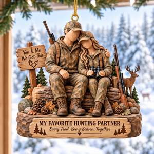 Hunting Partner Wood Effect Ornament - Personalized Gifts For Hunting Couple 02qhqn191026-Homacus