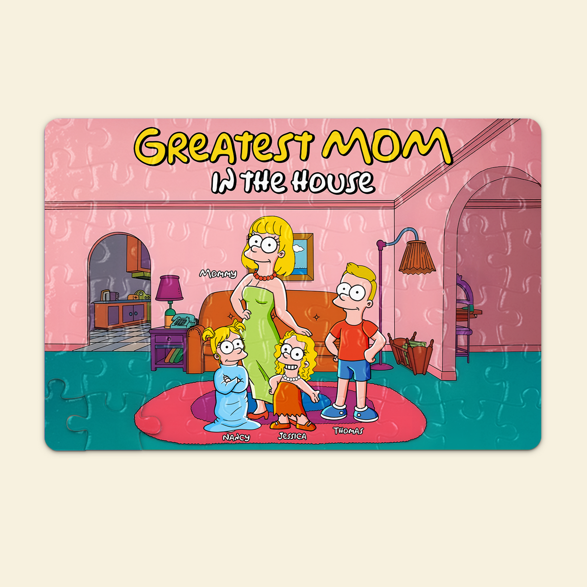 Greatest Cartoon Mom Jigsaw Puzzle - Personalized Gifts For Mom 04TOPU080425PA-Homacus