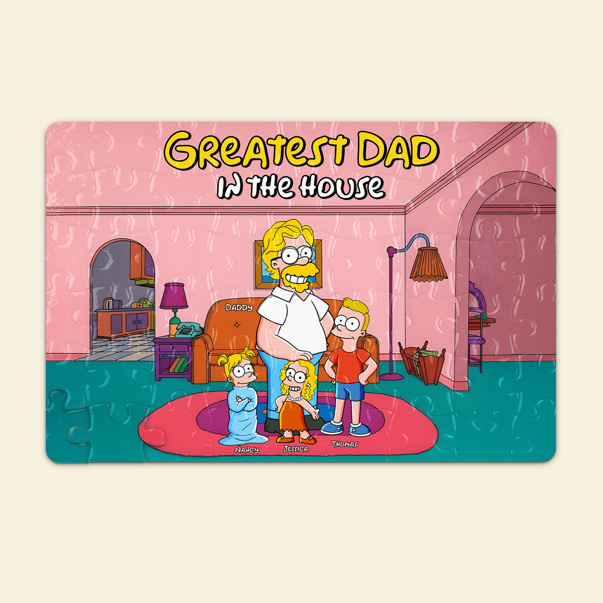 Greatest Dad Jigsaw Puzzle - Personalized Gifts For Dad 03topu080425pa-Homacus