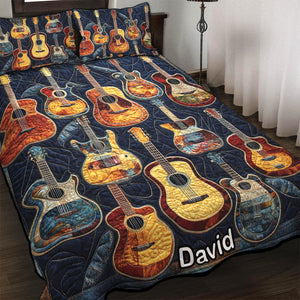 Personalized Gifts For Guitar Lovers Quilt Bedding Set Special Line Acoustic Vibes 10QNQN301224-Homacus