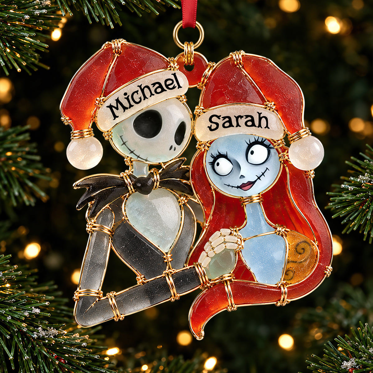 Love Till Death Sea Glass Effect Christmas Ornament, Personalized Gifts For Couple 07qhdt131026