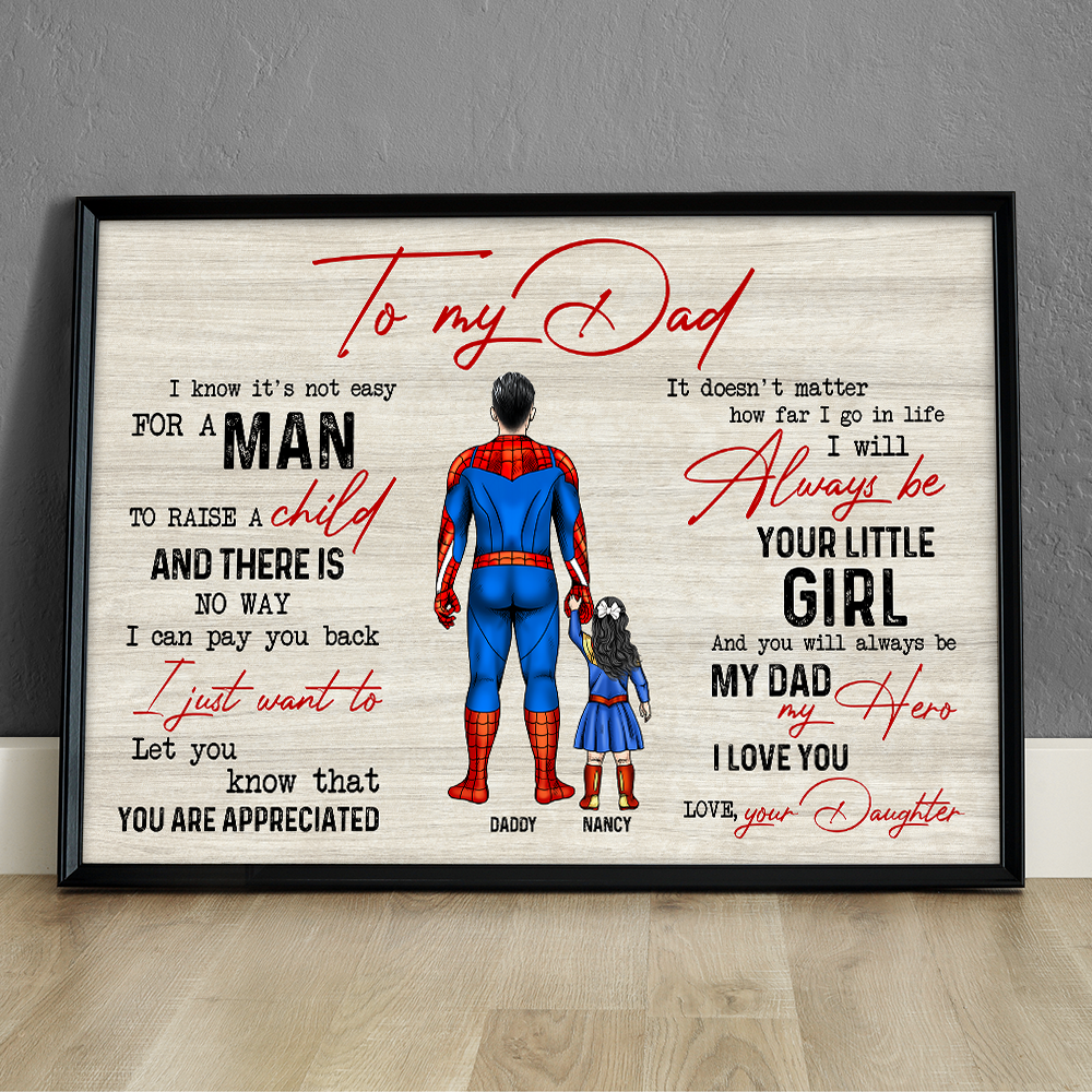 Personalized Gifts For Dad Canvas Print Be My Hero To My Dad 2nalh240522-Homacus