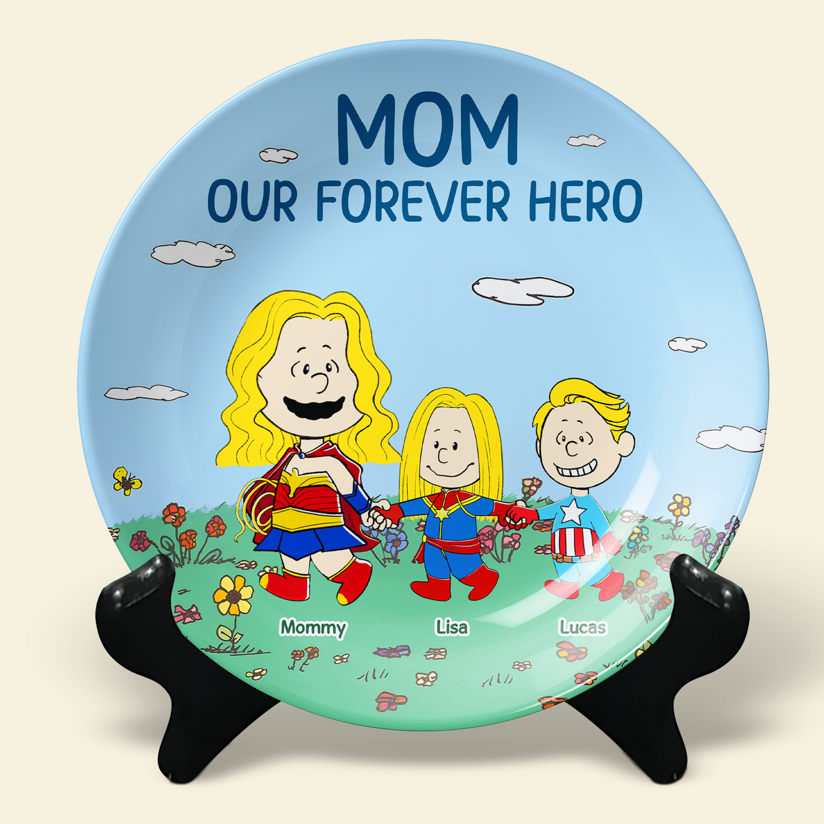 Personalized Gifts For Mom Ceramic Round Plate 02napu220325pa-Homacus