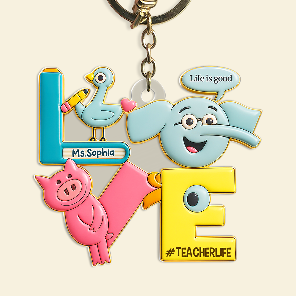 Love Teacher Keychain - Personalized Gifts For Teacher 02HUPU140725-Homacus