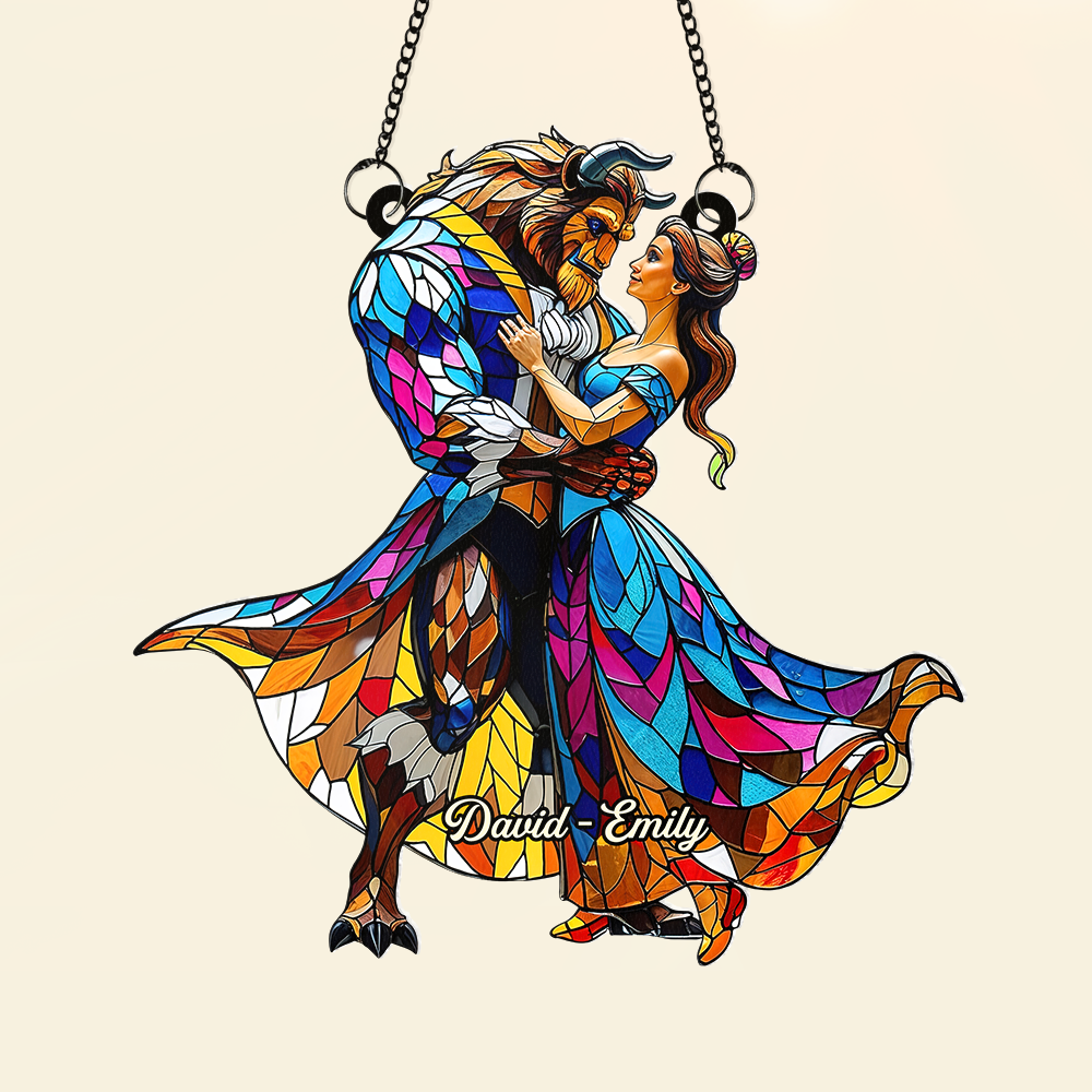 Personalized Gifts For Couple Suncatcher Ornament, Fairy Tale Romantic 06TGPU090725-Homacus