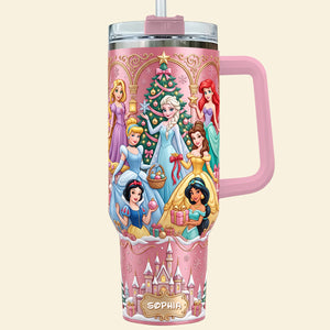 Lovely Fairy Tale Princesses Colorful 40oz Tumbler With Handle - Personalized Christmas Gifts 06tydt171026