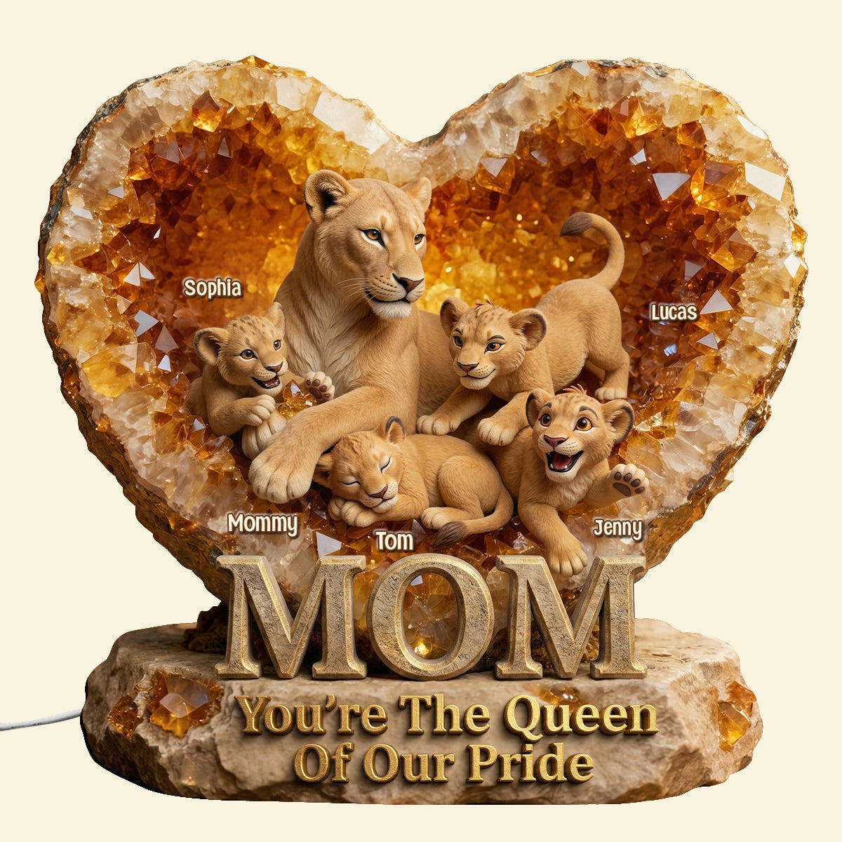 You're The Queen Of Our Pride - Personalized Gifts For Mom Acrylic Light Box 03hutn130426-Homacus
